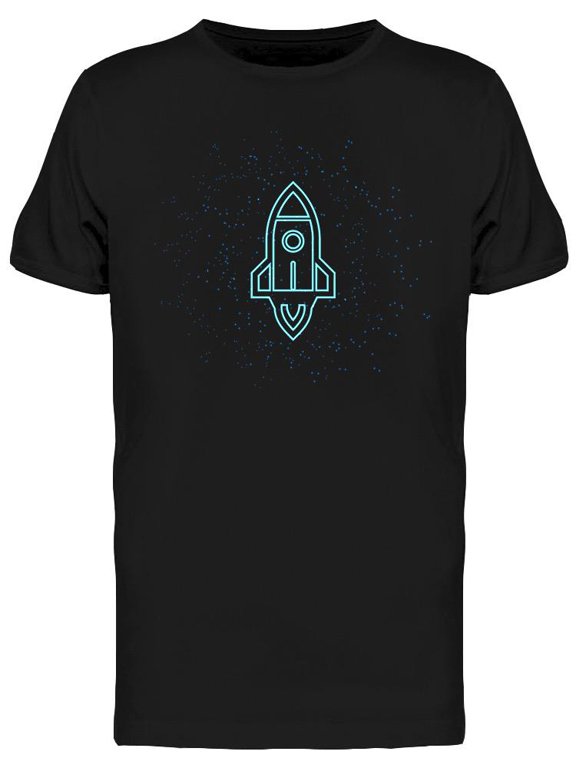 Glowing Blue Rocket T-Shirt Men -Image by Shutterstock, Male Small