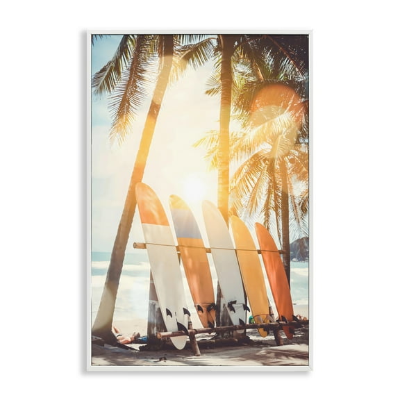 Stupell Industries Glowing Bokeh Sunshine Surf White Framed Giclee Art, design by LSR Design Studio, 18 x 12