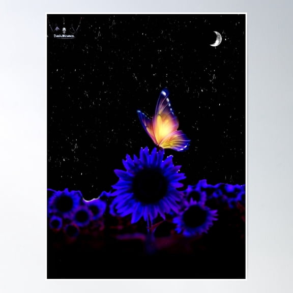 Glowing Butterfly Poster Wall Art, Modern Wall Decor, 24x36 UNFRAMED