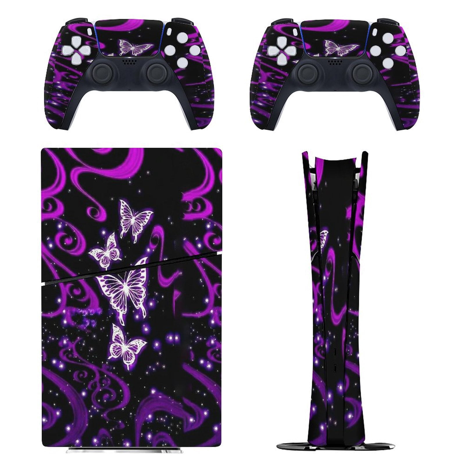 Glowing Butterfly Purple Background PS5/PS5 Pro/PS5 Slim Digital Disc ...