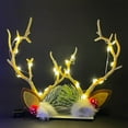 thumbnail image 1 of Glowing Christmas Antler Hair Clips Headband Set, Light Up Hair Accessories for Parties, Mori Style Headpiece, Event Decor Props, Women Festive Hair Bands(D), 1 of 9