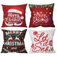 Glowing Christmas Decorative Pillow Covers 18 x 18 Inch Set of 4