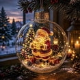 thumbnail image 1 of Glowing Christmas Diorama Ornament Light-Up Holiday Scene with Warm LED, Clear Acrylic Hanging Decor for Tree, 8 Designs, 1 of 9