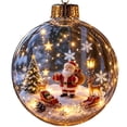 thumbnail image 1 of Glowing Christmas Diorama Ornament, Miniature Christmas Scene in Clear 2d Acrylic Ball, with Warm Led Light, Lighted Christmas Tree Ornament, Holiday Hanging Decor, Choose Your Story, 1 of 7
