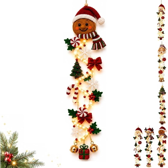 Glowing Christmas Door Hanger 6 Festive Lighted Designs Vertical Display