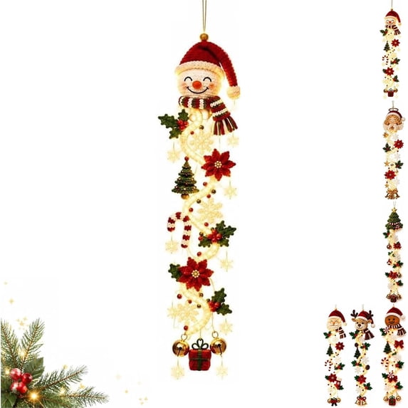 Glowing Christmas Door Hanger 6 Festive Lighted Designs Vertical Display