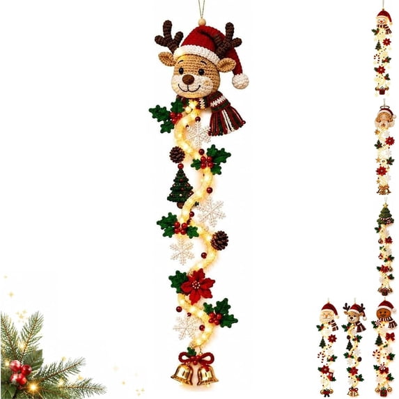 Glowing Christmas Door Hanger 6 Festive Lighted Designs Vertical Display