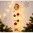 thumbnail image 1 of Glowing Christmas Door Hanger,Christmas Angel Lighted Vertical Door Hanger, Handcrafted Festive Wall Ornament with Fairy Lights, Poinsettia and Holly, Winter Home Decor, 1 of 8