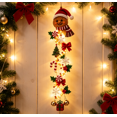 thumbnail image 1 of Glowing Christmas Door Hanger,Christmas Gingerbread Man Lighted Vertical Door Hanger, Handmade Festive Wall Ornament with Fairy Lights, Candy Ornament and Gift, Winter Decor, 1 of 8