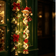 thumbnail image 1 of Glowing Christmas Door Hanger,Christmas Reindeer Lighted Vertical Door Hanger, Handmade Festive Wall Ornament with Fairy Lights, Pine Cone and Holly, Winter Mantel Decor, 1 of 8