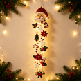 thumbnail image 1 of Glowing Christmas Door Hanger,Christmas Santa Lighted Vertical Door Hanger, Handcrafted Festive Wall Ornament with Fairy Lights, Snowflake and Stocking, Winter Home Decor, 1 of 8