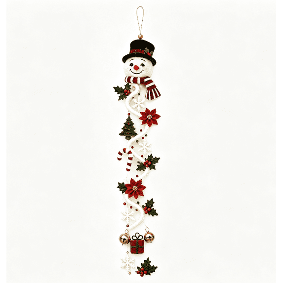 Glowing Christmas Door Hanger, Christmas Snowman Warm Golden LED Vertical Wall Hanging Ornament, Perfect for Front Door Entry Side Wall Xmas Season Decor