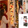 thumbnail image 1 of Glowing Christmas Door Hanger Light Decoration Snowman With Black Hat Christmas Wall Hanging Light Decoration Festive Hanging Decor For Wall Fireplace And Porch,47.24Inch, 1 of 5