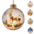 thumbnail image 1 of Glowing Christmas Ornament Light-Up Mini Holiday Scene with Warm LED Light, 1 of 7