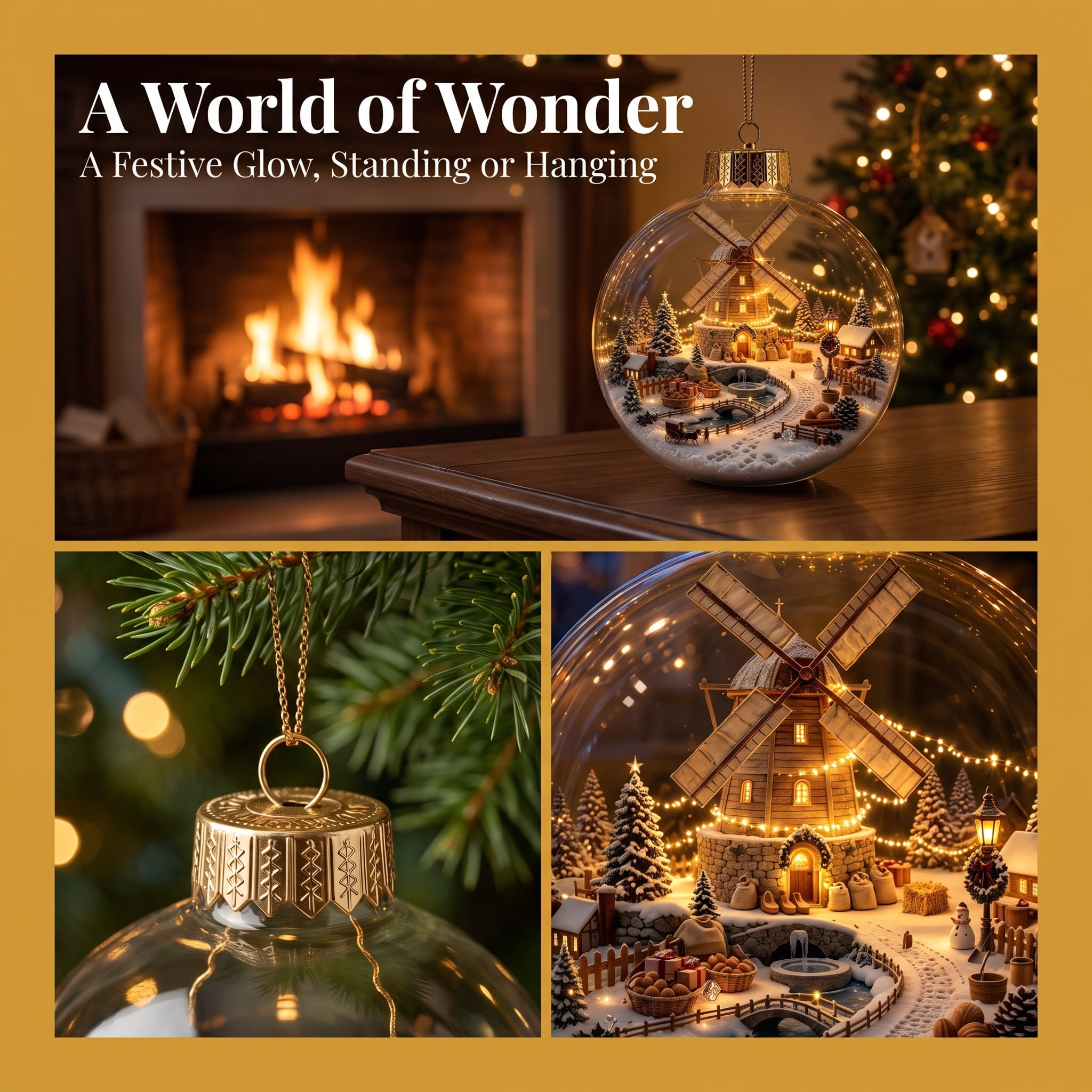 Glowing Christmas Story Ornament Ball Warm Light & Shatterproof for Christmas Tree Window Mantel Shelf Branch Christmas Decoration by MPOISVA