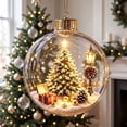 thumbnail image 1 of Glowing Christmas Story Ornament, Christmas Tree With Gifts Acrylic Diorama Clear Ball, Light Up Christmas Tree Ornament for Holiday Decor, 1 of 6