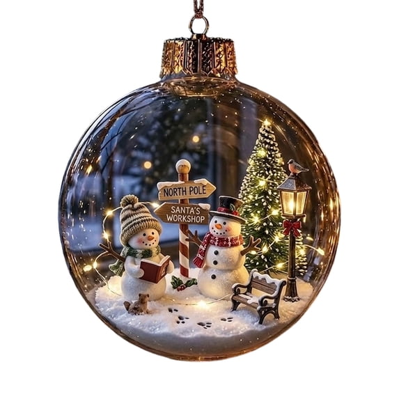 Glowing Christmas Story Ornament LED Scene Plastic Warm Glow & Shatterproof Festive Keepsake Gift for Home Christmas Party Decoration by MPOISVA
