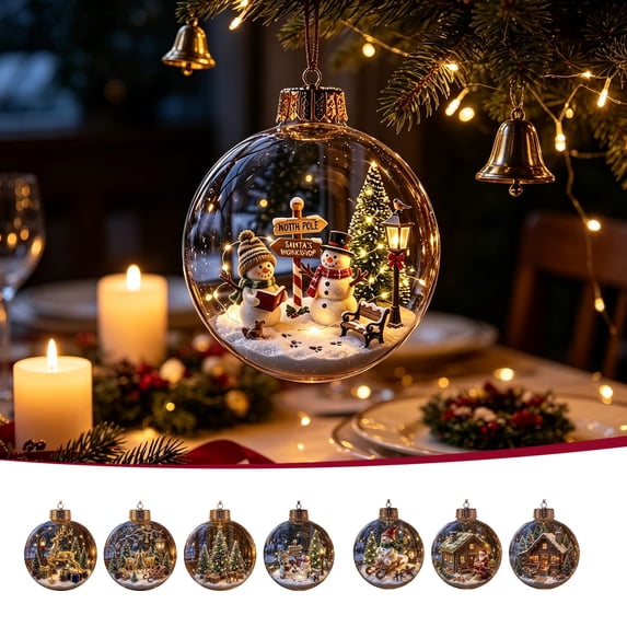 Glowing Christmas Story Ornament LED Scene Plastic Warm Glow & Shatterproof Festive Keepsake Gift for Home Christmas Party Decoration by MPOISVA