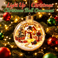 thumbnail image 1 of Glowing Christmas Story Ornament - Light Up Christmas Ball Ornament with Warm LED, Hanging Xmas Tree Decoration for Mantel Window Sill, Keepsake Christmas Gift, 1 of 7