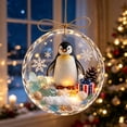 thumbnail image 1 of Glowing Christmas Story Ornament, Light-Up Mini Holiday Scene in Clear Acrylic Ball, Penguin Design for Christmas Tree Hanging Holiday Decor, 3.15 Inch, 1 of 6