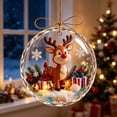 thumbnail image 1 of Glowing Christmas Story Ornament, Light-Up Mini Holiday Scene in Clear Acrylic Ball, Reindeer Design for Christmas Tree Hanging Holiday Decor, 3.15 Inch, 1 of 6
