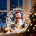 thumbnail image 1 of Glowing Christmas Story Ornament, Light-Up Mini Holiday Scene in Clear Acrylic Ball, Snowman Design for Christmas Tree Hanging Holiday Decor, 3.15 Inch, 1 of 6