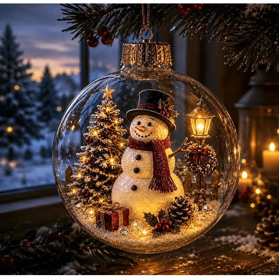 Glowing Christmas Story Ornament – Light-Up Mini Holiday Scene with Warm LED, Festive Keepsake for Tree Home Party, Thoughtful Gift for Christmas Lovers