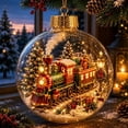 thumbnail image 1 of Glowing Christmas Story Ornament,Light-Up Mini Holiday Scene with Warm LED Light,Christmas Tree Hanging Decoration with Santa Snowman Reindeer Themes,Festive Keepsake Gift (cc8), 1 of 7