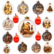 Glowing Christmas Story Ornament, Light-Up Mini Holiday Scene with Warm LED Light, Festive Keepsake Gift for Home Christmas Party Decoration