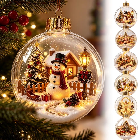Glowing Christmas Story Ornament Light-Up Scene Plastic Warm LED & Shatterproof Festive Keepsake Gift for Home Christmas Party Decoration by MPOISVA