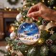 thumbnail image 1 of Glowing Christmas Story Ornament, Winter Train Beneath A Starry Sky Acrylic Diorama Clear Ball, Light Up Christmas Tree Ornament for Holiday Decor, 1 of 7