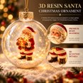 thumbnail image 1 of Glowing Christmas Story Ornament with 3D Resin Santa Claus, Light Up Ball Christmas Ornaments, Mini Christmas Decorations for Tree, Window, Mantel, 1 of 6