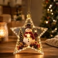 thumbnail image 1 of Glowing Christmas Story Star Shaped Decor,Light-Up Mini Holiday Scene Ornament with Warm LED Light,Festive Keepsake Hanging Pendant for Christmas Tree,Home And Party Decoration(Snowman), 1 of 6