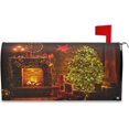 thumbnail image 1 of Glowing Christmas Tree Mailbox Cover Winter Xmas Fireplace Mailbox Covers Magnetic Large Oversized 25.4" X 20.8" Mailbox Wraps Post Letter Box Cover Garden Decorations, 1 of 6