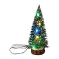 thumbnail image 1 of Glowing Christmas Tree with LED Lights, Artificial Small Tiny Pine Tree with Wooden Bases, for Xmas Holiday Room Tabletop Decor, 1 of 9