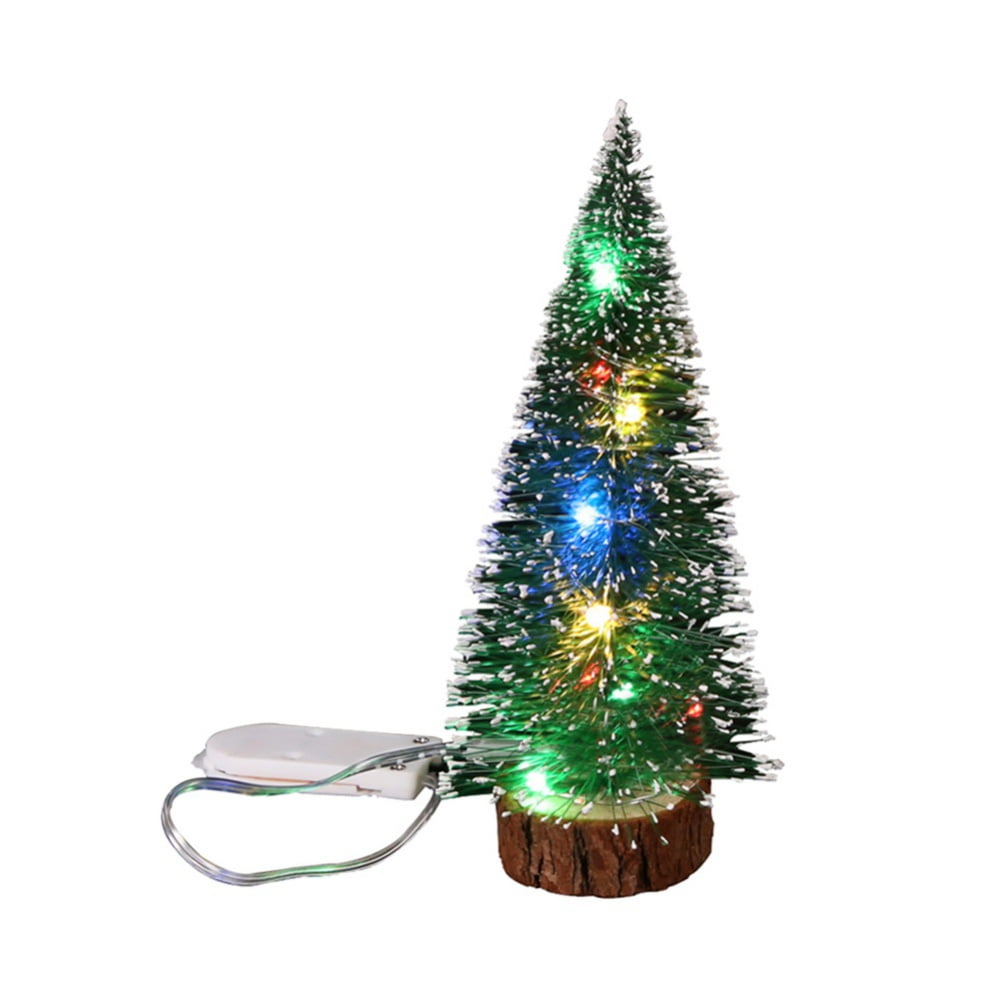 Glowing Christmas Tree with LED Lights, Artificial Small Tiny Pine Tree ...