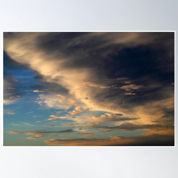 Glowing Clouds Poster Wall Art, Modern Wall Decor, 12x18 UNFRAMED