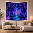thumbnail image 1 of Glowing Cosmic Portal in a Forest with Lotus Flowers, Mystical Fantasy Art for Space Enthusiasts, Ethereal Wall Decor, Housewarming Gift Tapestry Wall Hanging for Bedroom and Living Room, 1 of 7