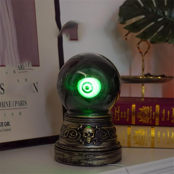 Glowing Crystal Ball, Magical Flashing Ball with Demon Eyes,Touch&Sound Activation Magical Ball, Glowing Crystal Eyes Ball Decorations for Holiday Haunted Houses Home Office