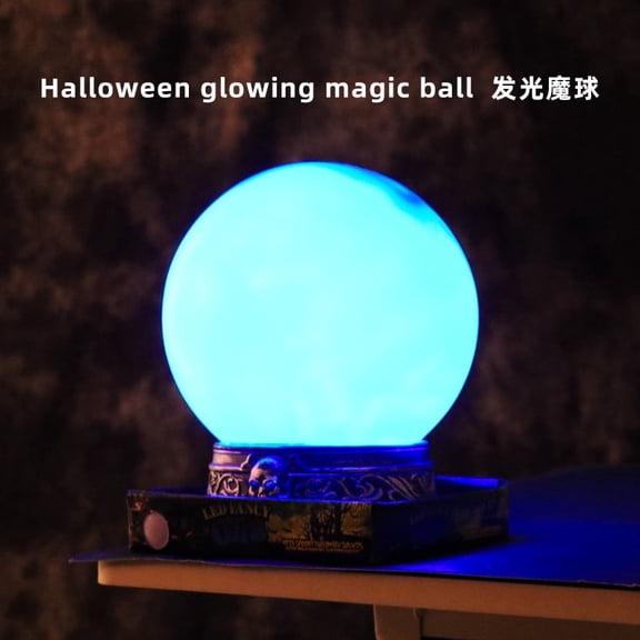 Glowing Crystal Ball, Magical Flashing Ball with Spooky Sounds,LED Fancy Orb Decorations for Halloween Haunted Houses Home Office,Flash Witch Wizard Orb Props