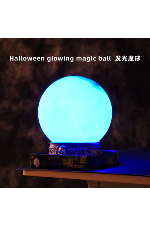 Glowing Crystal Ball, Magical Flashing Ball with Spooky Sounds,LED Fancy Orb Decorations for Halloween Haunted Houses Home Office,Flash Witch Wizard Orb Props