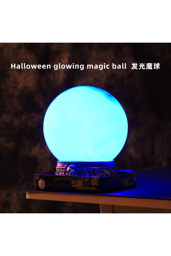 Glowing Crystal Ball, Magical Flashing Ball with Spooky Sounds,LED Fancy Orb Decorations for Holiday Haunted Houses Home Office,Flash Witch Wizard Orb Props