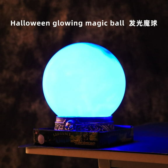 Glowing Crystal Ball, Magical Flashing Ball with Spooky Sounds,LED Fancy Orb Decorations for Holiday Haunted Houses Home Office,Flash Witch Wizard Orb Props