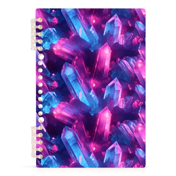 Glowing Crystals Notebooks 1-subject Journal 60 Sheets A5 College Ruled Paper Detachable Ring 8.3"x5.7"