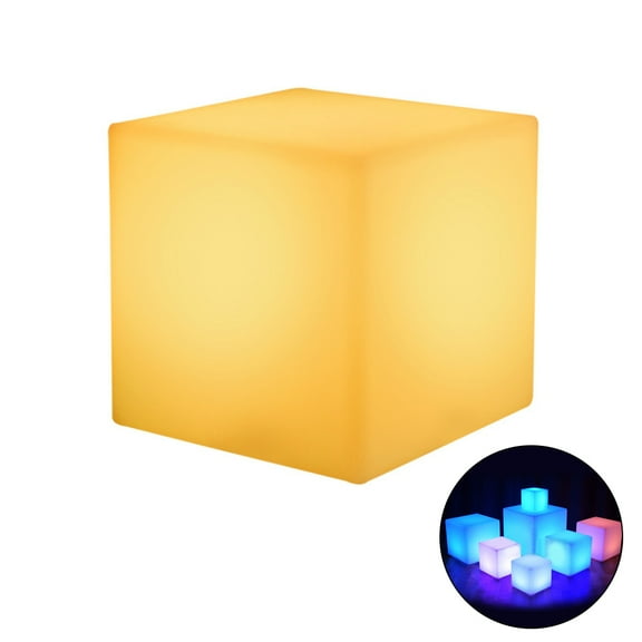 Glowing Cube Square Stool LED Light Cube for Seat Chair Waterproof Rechargeable Lighting Sitting Stool Multipurpose Ligh
