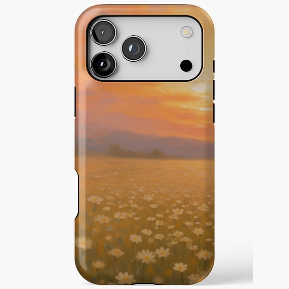 Glowing Daisy Flower Artistic Design iPhone Case 17 16 15 14 13 12 11 Pro Max