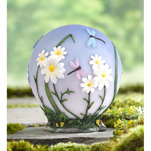 Glowing Daisy Garden Globe with LED Lights