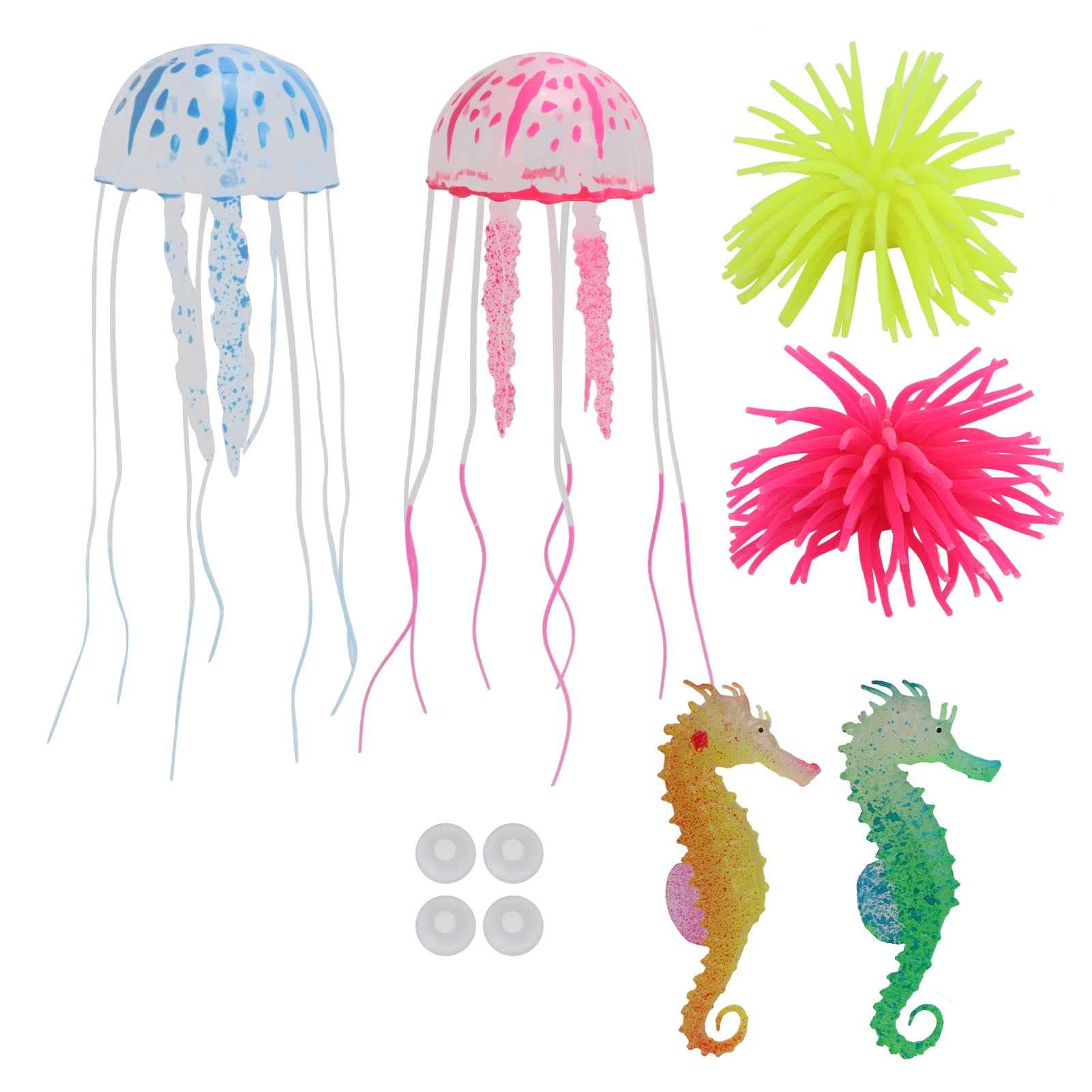 Glowing Effect Aquarium Decorations, Beautiful Safe 6pcs Glowing Aquarium Ornaments For