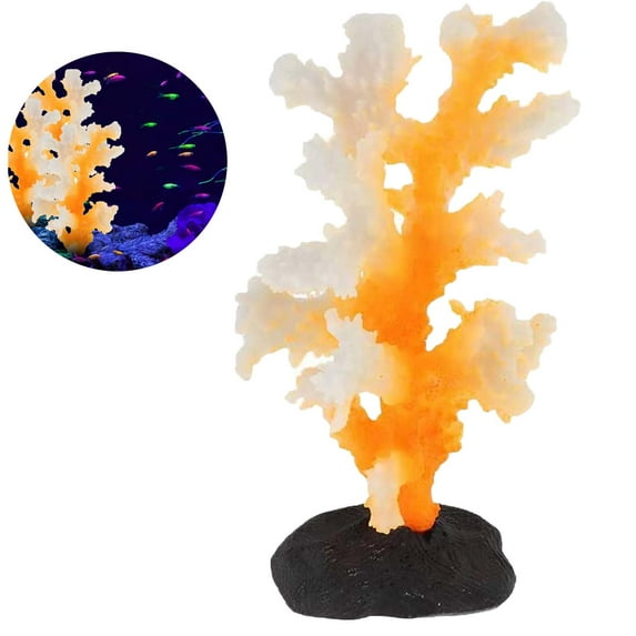 Glowing Effect Coral Ornament 1 Pack Glowing Effect Coral,Coral Plant Ornaments, Aquarium Coral Decor for Fish Aquarium Decoration