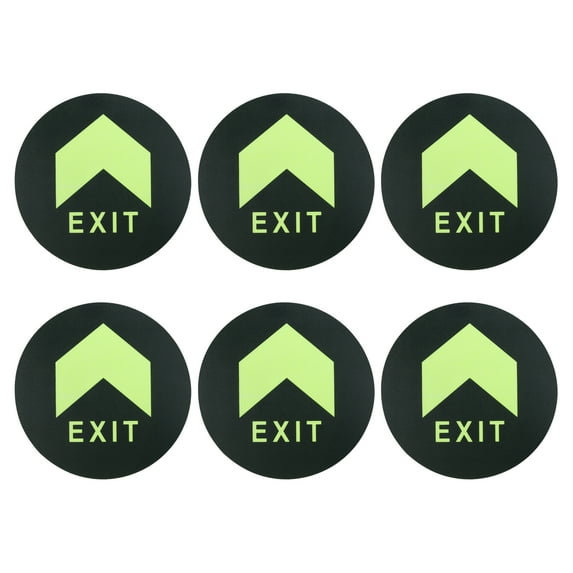 Glowing Exit Sign Sticker, 24 Pack Directional Adhesive Removable Floor Decal, Green